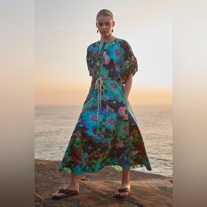 Megan Park Leilani Poplin Midi Dress Sz-XS